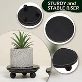 Defined Deco Mini risers for display,Wood Risers for Decor,Small 5”Round Wooden Riser, Farmhouse Wood Riser, Rustic Pedestal Display Stand,Display Risers for Tiered Tray Decor(Set of 2,Black) DD DEFINED DECO