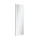 Mirrotek - Full Length Adjustable Over The Door Mirror White Wood Finish Hanging Instant Install Long Body for Bedroom, Dorm Room, 14" x 48" Mirrotek