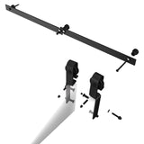 BONIKLUBA 40" Bi-folding Sliding Barn Door Hardware Kit for 2 Doors,Smoothly&Quietly,Black Track J Shape Roller-[Doors not included] BONIKLUBA