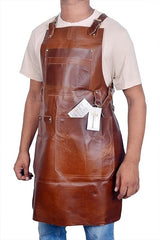 HEAVEN HUSH Professional Leather Work Aprons for Men with Tool Pockets Workshop Aprons Mechanics, Blacksmith, Garden Tool, Carpentry, Welder, Shop, Bartender, Server (7 Pocket, Dark Brown) HEAVEN HUSH CRAFTING ELEGANCE
