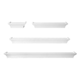 Melannco Arlington Floating Wall Shelves for Bedroom, Living Room, Bathroom, Kitchen, Office, Nursery, Set of 4, White MELANNCO