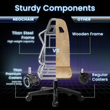 N-GEN GAMING Video Gaming Chair Office Computer Desk Use Ergonomic Reclining Backrest Adjustable Armrests Lumbar Support Footrest High Density Foam Breathable Fabric Heavy Duty Base (Black) N-GEN GAMING