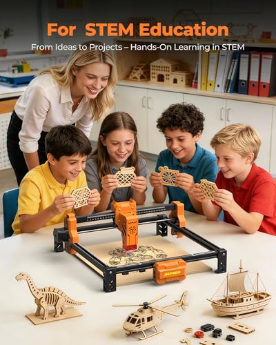 ACMER S2 Laser Engraver Machine for Beginners, 7W Laser Cutter Engraver for Tumbler, Wood & Acrylic, 300x300mm Working Area, 0.01mm Precision, 10000mm/min for DIY, Gifts & Small Business ACMER
