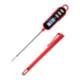 Lonicera Digital Cooking Thermometer for Bread Baking, Food and Water Temperature Measurement. Waterproof and Long Stem with Meat Temp Guide, Display with Backlit (Red) LONICERA
