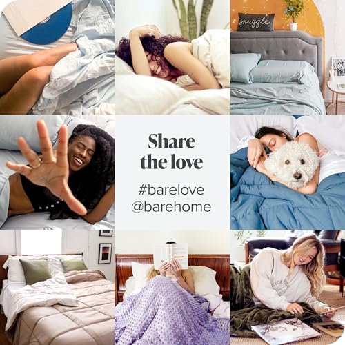 Bare Home Luxury 1800 Ultra-Soft Microfiber Fitted Sheet & Pillowcase Set - Double Brushed - Deep Pockets - Easy Fit - Full, Grey Bare Home