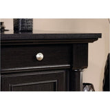 BOWERY HILL L-Shape Home Office Executive Desk with Large Drawers, Letter Size Hanging File Drawer and CPU Tower in Wind Oak Finish BOWERY HILL