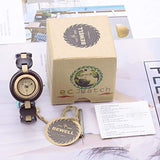 BEWELL Wood Watch Women Handmade Lightweight Analog Quartz Dress Wrist Watches with Wooden Bracelet BEWELL