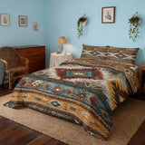 ZDABAOEC Western Full Size Comforter Set 3 Piece, 2 Pillow Shams, Native American Tribal Aztec Navajo Reversible Down Alternative All Season Bedding, Soft Microfiber, Southwestern Bedroom Decor ZDABAOEC