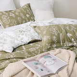 Bedsure Twin/Twin XL Comforter Set - Olive Green Bed Set, 2 Pieces Cute Floral Bedding, 1 Soft Reversible Botanical Flowers Comforter and 1 Pillow Sham Bedsure