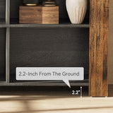 LITTLE TREE Console Table with Storage, 63-Inch Narrow Long Sofa Table, Entryway Table with 6 Cubes, Farmhouse Storage Shelves for Entryway, Living Room LITTLE TREE