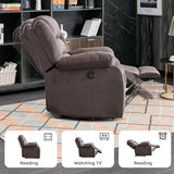 EBELLO Classic Power Recliner Chair, Oversized Electric Reclining Chair with Overstuffed Cushion and Back, Soft Fabric Adults Single Recliner Sofa for Living Room, Brown