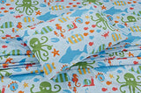 Sheet Set Sea Life Octopus Crabs Fishes Wheals Sharks Light Blue Green Red Orange New # Octopus (Twin) Kids Zone Home Linen
