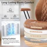 YFO Home Office Desk Chair Office Rubber Casters Ergonomic Computer Chair with Lumbar Support Adjustable Height Rolling Swivel Executive Task Armrests Chair， Brown Leather YFO