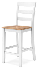 Signature Design by Ashley Gesthaven Solid Wood Frame Counter Height Barstool, Set of 2, White/Natural Signature Design by Ashley