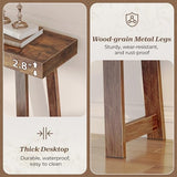Huuger Entryway Console Table with Charging Station, USB-C Port, 39.4 Inch Sofa Table with Metal Legs, Entry Hallway Table with Thicker Desktop, Modern Behind Couch Table, Rustic Brown Huuger