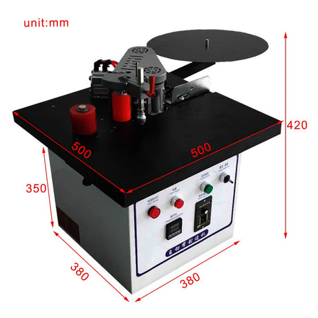 Woodworking Edge Gluing Banding Machine, 110V 1200W Portable Double Side Self Cutting Edge Bander with Adjustable Thickness 10-60mm & Adjustable Speed 2~6m / min for Cabinets, Wardrobes, Wooden Doors HASANEN