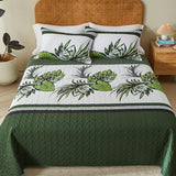 OARAGE Quilt Bedding Set, Olive Green King/Cal King Comforter Set, Bedding Comforter Sets, Soft Lightweight Bedspread, Ultrasonic Microfiber Bed Coverlet for All Season (1 Quilt,2 Sham) OARAGE
