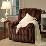 Garvee Corduroy Recliner Chair, Manual Recliner Sofa with Handle, Pillow Top Arms, Thick Padding, Side Pocket, 330Lbs Capacity, Adjustable Recliner for Living Room, Bedroom, Home Theater, Brown