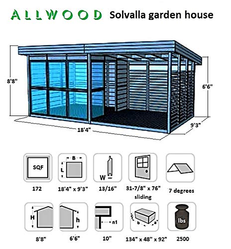 Allwood Solvalla | 172 SQF Studio Cabin Kit, Garden House - WoodArtSupply