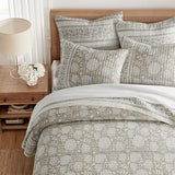 Levtex Home Adare Taupe Reversible Full/Queen Quilt Set (88x92in) and 2 Pillow Shams (26x20in) - Floral Bedding - Taupe White - Cotton Full/Queen Size Quilt Bedding Set - Lightweight, Soft, Pre-Washed Levtex Home