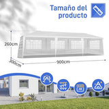 SWLJKU 10x30 FT Commercial Canopy | 5-Sided Event Tent with Spiral Pipes & PE Roof | Waterproof Gazebo for Weddings, Markets & Beach Parties, White SWLJKU
