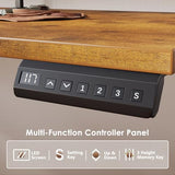 OffiGo 55 Inch L Shaped Electric Standing Desk with Keyboard Tray, Reversible Height Adjustable Corner Computer Desk with Monitor Stand, Sit Stand Up Lift Table for Home, Office, Rustic Brown OffiGo