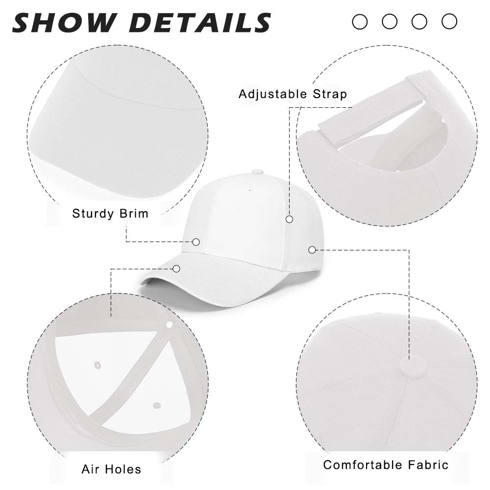 ZH Plain Baseball Caps,Adjustable Baseball Caps,Lot 12 PC Unisex Blank Design Baseball Caps White ZH