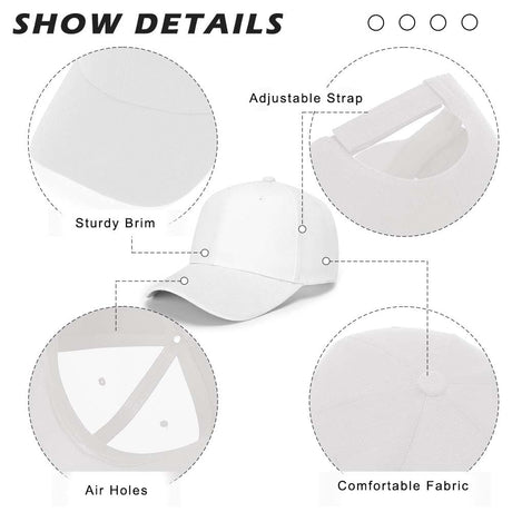 ZH Plain Baseball Caps,Adjustable Baseball Caps,Lot 12 PC Unisex Blank Design Baseball Caps White ZH