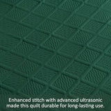 Yiran Twin Quilt Set, Emerald Green Lightweight Soft Bedspreads Bedding Set, Diamond Pattern Coverlet for All Season Modern Style 2 Piece with 1 Pillow Sham 68x90 Inch