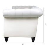 LEVNARY Chesterfield Sofa, Classic Tufted Upholstered Leather Couch, Modern 3 Seater Couch Furniture with Tufted Back for Living Room Office (Cream White) LEVNARY