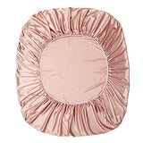 Manyshofu 6Pcs Rose Gold Duvet Cover Set Queen Size - Satin Fitted Sheet & Pillowcases, Silky Duvet Cover Manyshofu