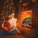 VEVOR 23 Inch Electric Fireplace Log Heater, Fireplace Insert with Crackling Sound, Remote Control, 5 Flame Brightness Levels, Thermostat, Timer, Overheat Protection, for Home Decor, Black VEVOR
