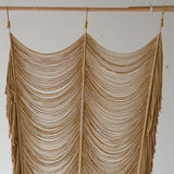 Macrame Curtain Boho Curtain Room Divider Doorway Wall Decor Fiber Yarn Art Craftsmanship Bedroom Wedding Backdrop 41" W x 75" L（1 Panel Flber