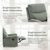 Trygoal Oversized Corduroy Recliner Chair, Manual Lazy Boy Recliner with Home Theater Seating, Breathable Living Room Reclining Chair for Adults Reading, Gaming, Relax, Green