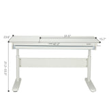 FCD Desk and Chair for Kids, Wood Ergonomic Multi Function Adjustable Study Desk and Chair Set, Drafting Table and Computer Station for Children 5-18 (Blue Chair, Bookshelf Not Included) FCD