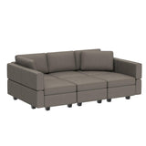 Belffin Modular Velvet Sectional Sofa with Chaise Lounge Sectional Sleeper Sofa with Storage Chaise Sofa Bed Couch for Living Room Grey Belffin