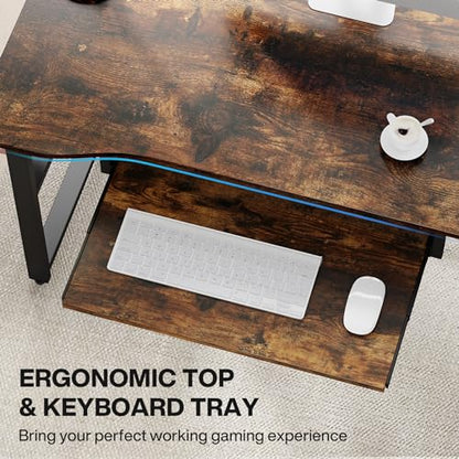 Tribesigns 94.5 inch Two Person Desk with Keyboard Tray, Extra Long Home Office Desk with Storage Shelves and Hooks, Double Computer Desk Workstation Study Table for Two People - WoodArtSupply