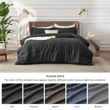 Bedsure Full Comforter Set - Black Soft Bedding for All Seasons, Cationic Dyed Bed Set, 3 Pieces, 1 Full Size Comforter (82"x86") and 2 Pillow Shams (20"x26"+2") Bedsure