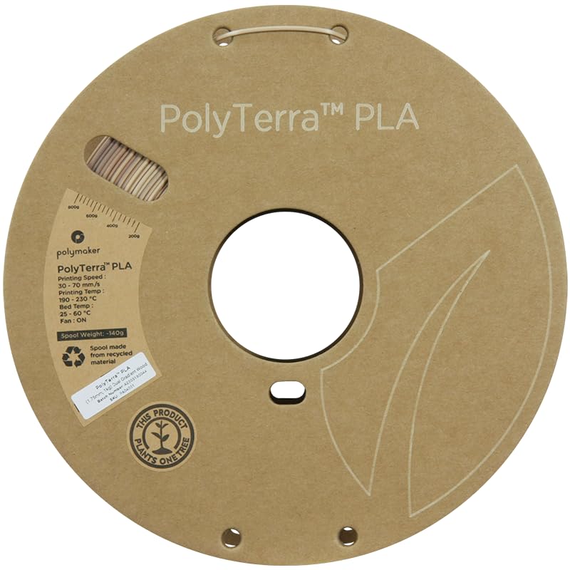 Polymaker Dual Color Matte PLA Filament 1.75mm Gradient Wood, Coextrusion 1.75 PLA 3D Printer Filament 1kg - Experience a Unique Dichromatic Matte Finish with PolyTerra PLA 1.75mm (+/- 0.03mm - WoodArtSupply