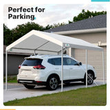 ADVANCE OUTDOOR Adjustable 10x15 ft Heavy Duty Carport Car Canopy Garage Boat Shelter Party Tent, Adjustable Height from 9.5 ft to 11 ft, White ADVANCE OUTDOOR