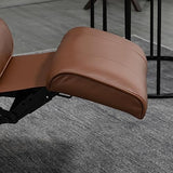 HOMCOM Swivel Recliner Chair, PU Leather Reclining Armchair with Retractable Footrest, Lounge Chair with Wood Base and Adjustable High Back for Small Spaces, Living Room, RV, Bedroom, Brown