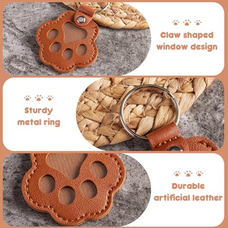 Aanqilze 5PCS Pet Hair Storage Keychain, Pet Dog Cat Hair Collector Paw Shaped fur keepsake Keychains, pet enthusiast commemorative gift Aanqilze