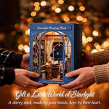 Dolphin Island DIY Book Nook Kit for Adults, 3D Wooden Puzzle Booknook Miniature House Kit (Starlight Reading Nook)