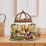 Foyucool 2025 New DIY Miniature House Kit, Dollhouse Kit with LED Light, Mini House Building Kits for for Adult to Building, Mother's Day Home Decorations Gifts for Friends, Castle Flower House
