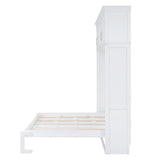 Harper & Bright Designs Full Size Murphy Bed with Top Cabinets,Cabinet Full Bed with Storage,Wooden Foldable Wall Bed Frame for Home Office Studio, White Harper & Bright Designs