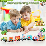 Zeoddler Toys for Toddlers, 11 Magnetic Wooden Animals Train Set, Montessori Toys for Toddlers, Learning Activities, Sensory Toys for Kids, Birthday Gifts for Boys, Girls Zeoddler