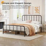 Homeiju Metal Bed Frame - Structurally Stable Heavy Duty Steel Slat Supported Full Bed Frames, No Box Spring Needed, Easy Assembly Homeiju
