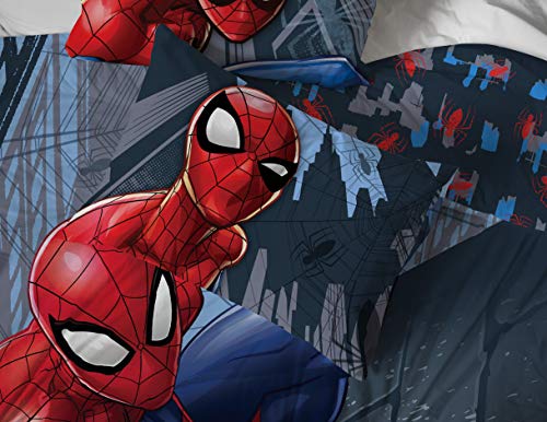 Jay Franco Marvel Spiderman Crawl 5 Piece Full Bed Set - Includes Reversible Comforter & Sheet Set Bedding - Super Soft Fade Resistant Microfiber - (Official Marvel Product) Jay Franco