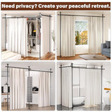 Abiglifty Room Divider Curtain Rod No Drilling, Adjustable 4-10ft(H) 28-114inch(W) Wall Divider for Room Separation, Heavy Duty Floor to Ceiling Tension Curtain Stand, Black Abiglifty