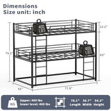 NestLude Triple Bunk Bed Heavy Duty, Twin-Size Metal Bunkbeds with Ladder, Family-Friendly for All Ages, Bedroom, No Box Spring Needed, Easy Assembly (Black) NestLude